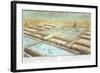 View of Ancient Babylon, Plate 3, Entwurf Einer Historischen Architektur, Engraved Delsenbach-Johann Bernhard Fischer Von Erlach-Framed Giclee Print