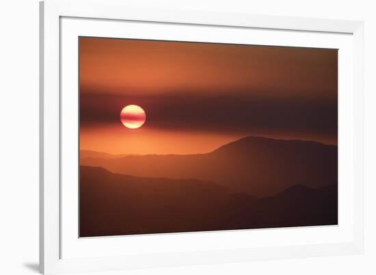 View of Andes Mountains at sunset, Chile, South America-Julio Etchart-Framed Photographic Print