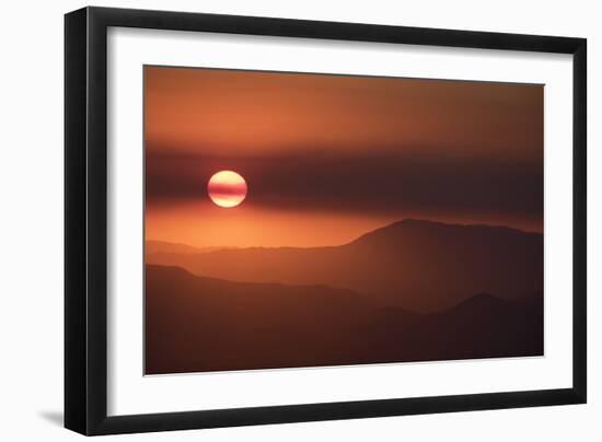 View of Andes Mountains at sunset, Chile, South America-Julio Etchart-Framed Photographic Print