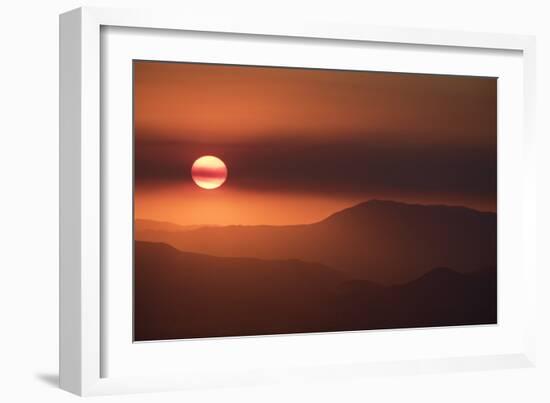 View of Andes Mountains at sunset, Chile, South America-Julio Etchart-Framed Photographic Print