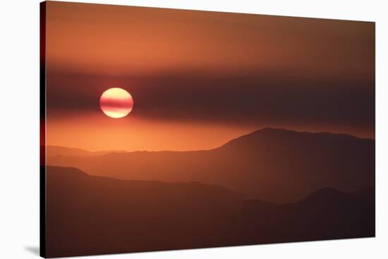 View of Andes Mountains at sunset, Chile, South America-Julio Etchart-Stretched Canvas