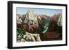 View of Angels Landing and the Great White Throne, Zion National Park, Utah-Lantern Press-Framed Art Print