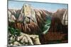 View of Angels Landing and the Great White Throne, Zion National Park, Utah-Lantern Press-Mounted Art Print