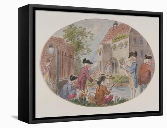 View of Anglers Opposite Sadler's Wells Theatre. Finsbury, Islington, London, C1800-S Woodward-Framed Stretched Canvas