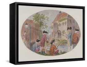 View of Anglers Opposite Sadler's Wells Theatre. Finsbury, Islington, London, C1800-S Woodward-Framed Stretched Canvas