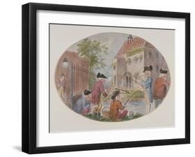 View of Anglers Opposite Sadler's Wells Theatre. Finsbury, Islington, London, C1800-S Woodward-Framed Giclee Print