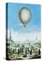 View of Annonay in Vivarais and the First Flight of the Mongolfier Brother's Hot-Air Balloon-null-Stretched Canvas