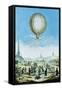 View of Annonay in Vivarais and the First Flight of the Mongolfier Brother's Hot-Air Balloon-null-Framed Stretched Canvas