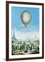View of Annonay in Vivarais and the First Flight of the Mongolfier Brother's Hot-Air Balloon-null-Framed Giclee Print