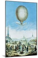 View of Annonay in Vivarais and the First Flight of the Mongolfier Brother's Hot-Air Balloon-null-Mounted Giclee Print