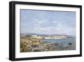 View of Antibes, 1893 (Oil on Canvas)-Eugene Louis Boudin-Framed Giclee Print