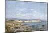 View of Antibes, 1893 (Oil on Canvas)-Eugene Louis Boudin-Mounted Giclee Print