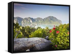 View of Ao Ton Sai and Ao Lo Dalam Beaches, Ko Phi Phi Don, Thailand-Ian Trower-Framed Stretched Canvas