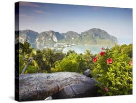 View of Ao Ton Sai and Ao Lo Dalam Beaches, Ko Phi Phi Don, Thailand-Ian Trower-Stretched Canvas