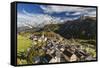 View of Ardez village surrounded by woods and snowy peaks Lower Engadine Canton of Switzerland Euro-ClickAlps-Framed Stretched Canvas