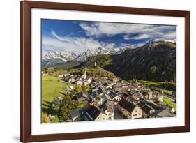 View of Ardez village surrounded by woods and snowy peaks Lower Engadine Canton of Switzerland Euro-ClickAlps-Framed Photographic Print