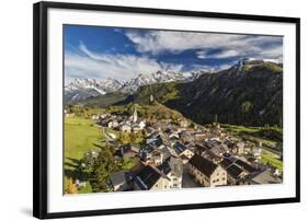 View of Ardez village surrounded by woods and snowy peaks Lower Engadine Canton of Switzerland Euro-ClickAlps-Framed Photographic Print