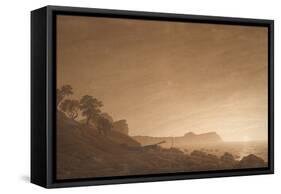 View of Arkona with Rising Moon, Ca 1806-Caspar David Friedrich-Framed Stretched Canvas