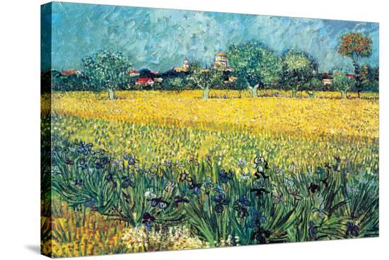 View of Arles with Irises-Vincent van Gogh-Stretched Canvas