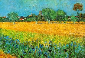 View of Arles with Irises-Vincent van Gogh-Framed Art Print