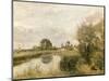 View of Arleux from the Marshes of Palluel, 1873-Jean-Baptiste-Camille Corot-Mounted Giclee Print