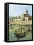 View of Arno from Vaga Loggia in Florence, Circa 1742-Bernardo Bellotto-Framed Stretched Canvas