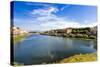 View of Arno River from Ponte Alla Carraia, Florence, Tuscany, Italy, Europe-Nico Tondini-Stretched Canvas