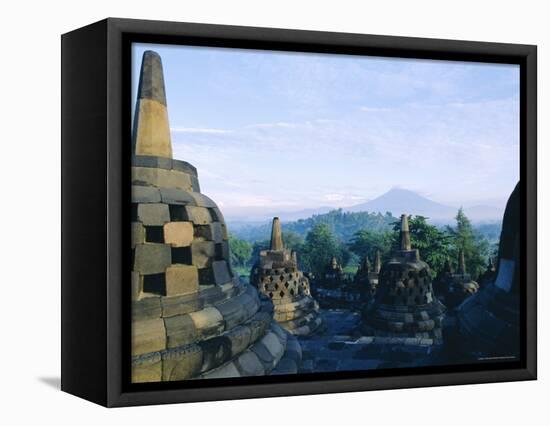 View of Arupadhatu, 8th Century Buddhist Site of Borobudur, Java, Indonesia-J P De Manne-Framed Stretched Canvas