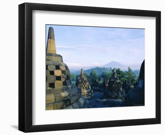 View of Arupadhatu, 8th Century Buddhist Site of Borobudur, Java, Indonesia-J P De Manne-Framed Photographic Print