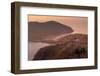 View of Assos, coastline, sea and hills at sunset, Assos, Kefalonia, Ionian Islands, Greek Islands-Frank Fell-Framed Photographic Print