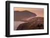 View of Assos, coastline, sea and hills at sunset, Assos, Kefalonia, Ionian Islands, Greek Islands-Frank Fell-Framed Photographic Print