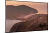 View of Assos, coastline, sea and hills at sunset, Assos, Kefalonia, Ionian Islands, Greek Islands-Frank Fell-Mounted Photographic Print