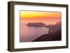 View of Assos, coastline, sea and hills at sunset, Kefalonia, Ionian Islands, Greek Islands, Greece-Frank Fell-Framed Photographic Print