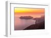View of Assos, coastline, sea and hills at sunset, Kefalonia, Ionian Islands, Greek Islands, Greece-Frank Fell-Framed Photographic Print