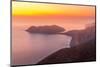 View of Assos, coastline, sea and hills at sunset, Kefalonia, Ionian Islands, Greek Islands, Greece-Frank Fell-Mounted Photographic Print