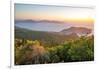 View of Assos, coastline, sea and hills at sunset, Kefalonia, Ionian Islands, Greek Islands, Greece-Frank Fell-Framed Photographic Print