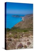 View of Assos, coastline, sea and hills near Agkonas, Kefalonia, Ionian Islands, Greek Islands-Frank Fell-Stretched Canvas