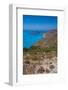 View of Assos, coastline, sea and hills near Agkonas, Kefalonia, Ionian Islands, Greek Islands-Frank Fell-Framed Photographic Print