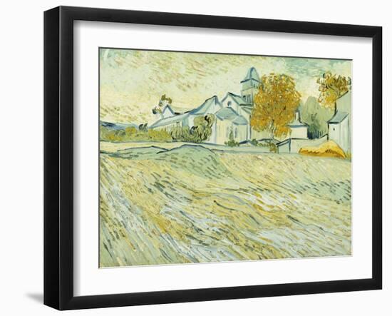 View of Asylum and Saint-Remy Chapel; Vue De L'Asile Et De La Chapelle De Saint-Remy, 1889-Vincent van Gogh-Framed Giclee Print