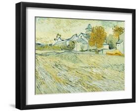 View of Asylum and Saint-Remy Chapel; Vue De L'Asile Et De La Chapelle De Saint-Remy, 1889-Vincent van Gogh-Framed Giclee Print