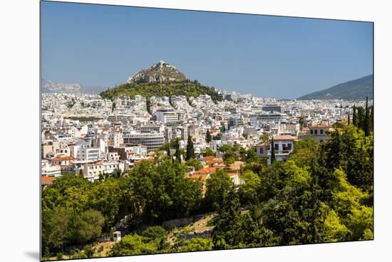 View of Athens and Likavitos Hill over the rooftops of the Plaka District, Greece-Matthew Williams-Ellis-Mounted Premium Photographic Print