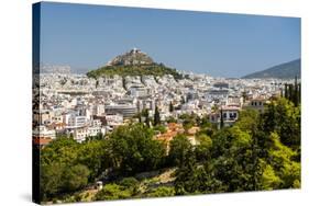 View of Athens and Likavitos Hill over the rooftops of the Plaka District, Greece-Matthew Williams-Ellis-Stretched Canvas