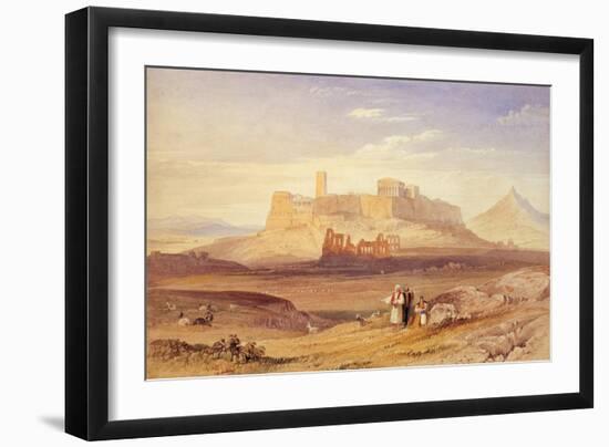 View of Athens with the Acropolis and the Odeon of Herodes Atticus, First Quarter of 19th C-William Purser-Framed Giclee Print