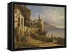 View of Atrani-Consalvo Carelli-Framed Stretched Canvas