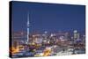 View of Auckland at Dusk, Auckland, North Island, New Zealand, Pacific-Ian-Stretched Canvas