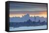 View of Auckland at Sunset, Auckland, North Island, New Zealand, Pacific-Ian-Framed Stretched Canvas