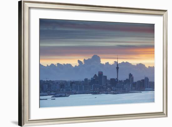 View of Auckland at Sunset, Auckland, North Island, New Zealand, Pacific-Ian-Framed Photographic Print