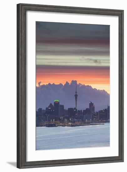 View of Auckland at Sunset, Auckland, North Island, New Zealand, Pacific-Ian-Framed Photographic Print