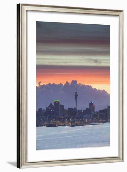 View of Auckland at Sunset, Auckland, North Island, New Zealand, Pacific-Ian-Framed Photographic Print