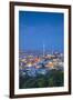 View of Auckland from Mount Eden at Dusk, Auckland, North Island, New Zealand-Ian Trower-Framed Photographic Print